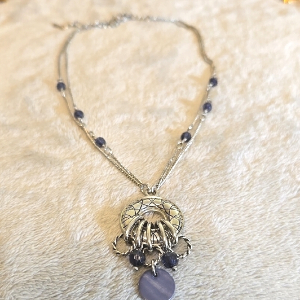 #167 Lia Sophia Silver and Purple Necklace - Picture 3 of 4